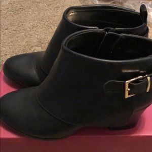 Black winter ankle boots